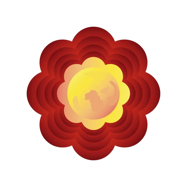 Chinese decoratieve bloem op witte achtergrond — Stockvector