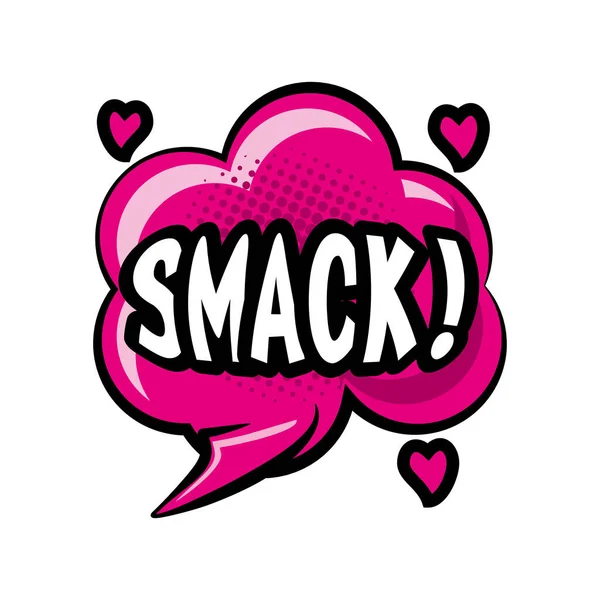 Pop arte smack burbuja estilo detallado icono vector de diseño — Vector de stock