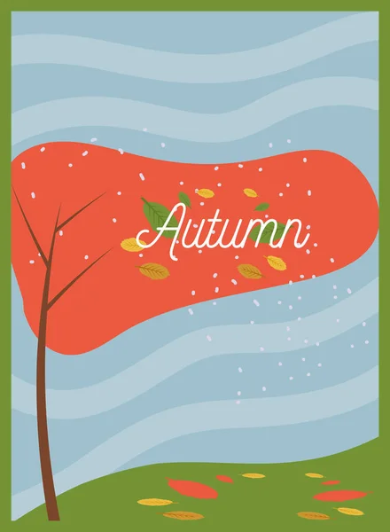 Isolated autumn leaves vector design — Stock Vector