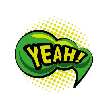 pop sanat evet baloncuk ayrıntılı biçim ikon vektör tasarımı