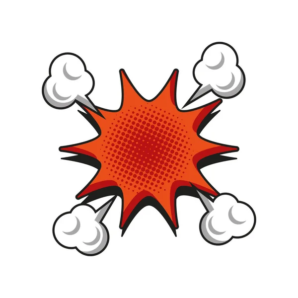 Pop arte explosão bolha detalhado estilo ícone vetor design — Vetor de Stock