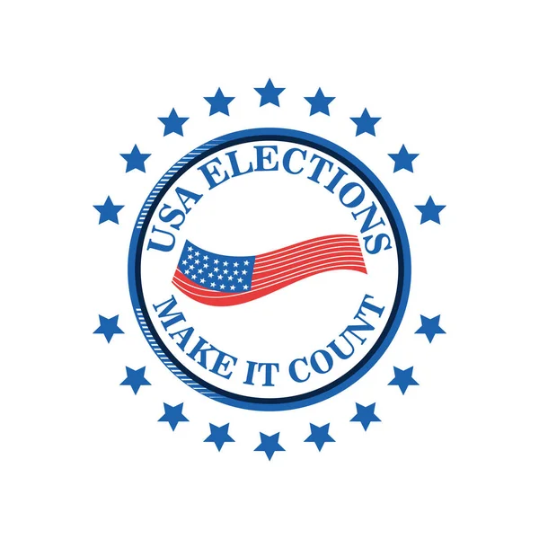 Выборы в США сделать его рассчитывать по кругу с флагом подробный стиль иконка вектор дизайн — стоковый вектор