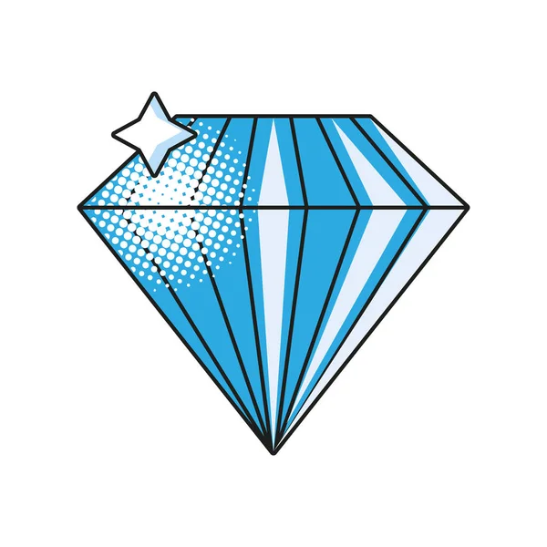 Pop Art Diamant Detail Stil Ikone Vektor Design — Stockvektor