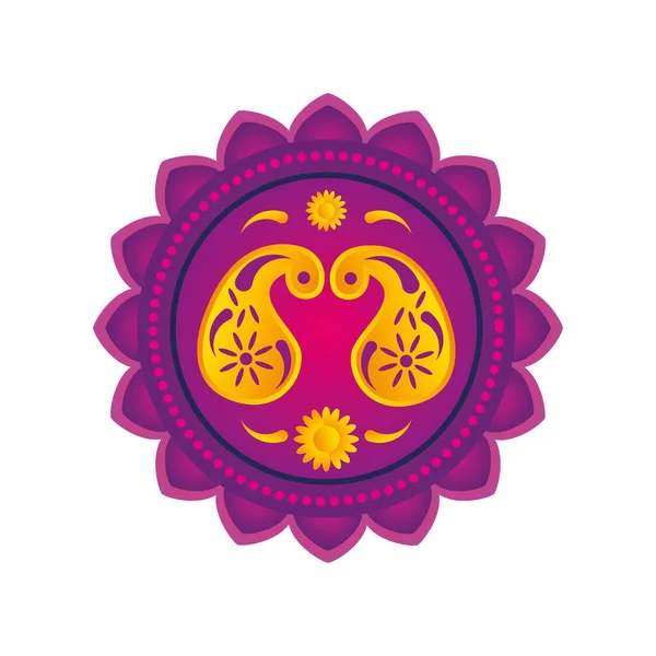 Diseño de vectores de icono de estilo detallado mandala aislado — Vector de stock