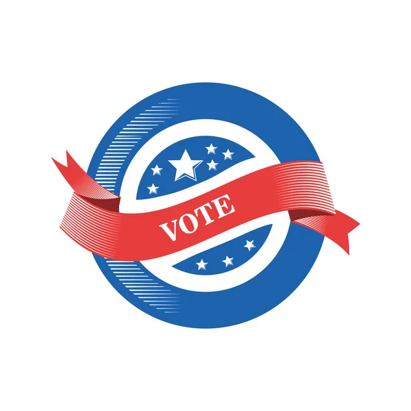 Sello de sello de voto usa con cinta diseño vectorial icono de estilo detallado — Archivo Imágenes Vectoriales