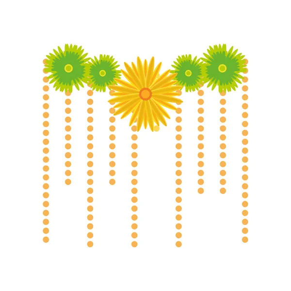 Banner flores banner estilo detallado icono diseño vectorial — Vector de stock