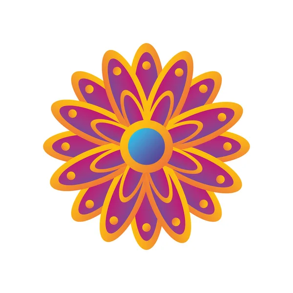 Mandala floral o decoración oriental sobre fondo blanco — Archivo Imágenes Vectoriales