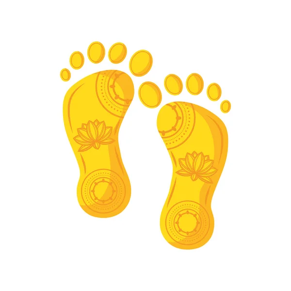 Bhai dooj indian footprints detailed style icon vector design — Stock Vector