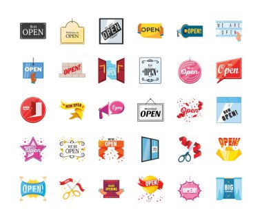 Biz açık ayrıntılı biçim 30 simge set vektör tasarımına sahibiz