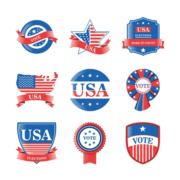 ABD seçimleri ve oylar ayrıntılı biçim ikonu belirleme vektör tasarımı
