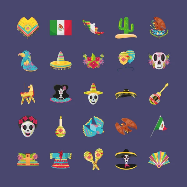 メキシカン・ディテール・スタイルのシンボルはベクトルデザイン — ストックベクタ