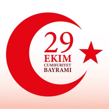 29 ekim cumhuriyet bayrami with red Turkish Turk moon with star vector design