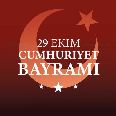 29 ekim cumhuriyet bayrami with Turkish moon with star vector design