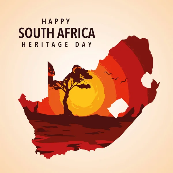 행복 한 남아프리카 유산의 날 포스터 — 스톡 벡터