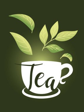 fincanlı çay ve vektör tasarımı