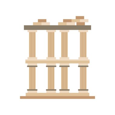 Türk pergamum binası ayrıntılı biçim ikonu vektör tasarımı