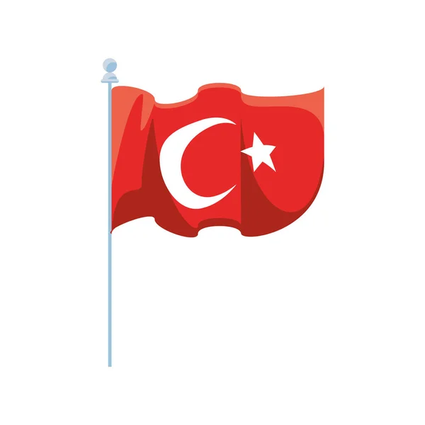 Türkische Flagge detaillierte Stil-Ikone Vektor Design — Stockvektor