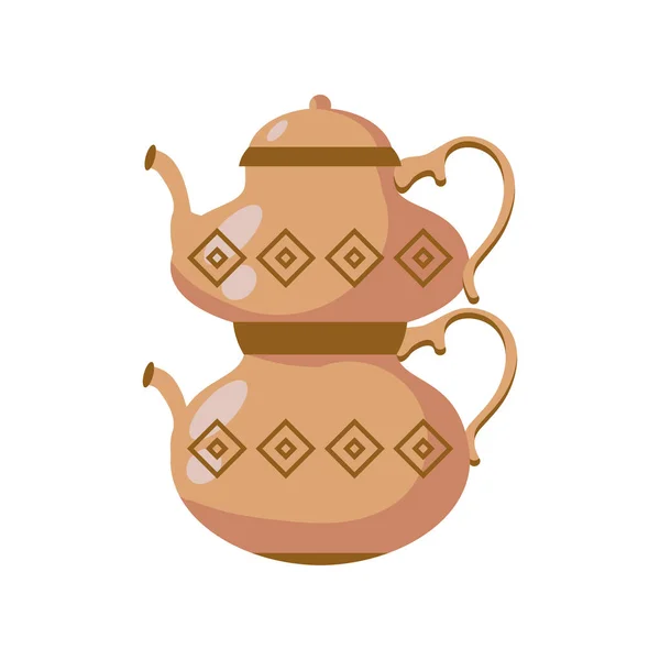 Cafetera turca estilo detallado icono de diseño vectorial — Archivo Imágenes Vectoriales