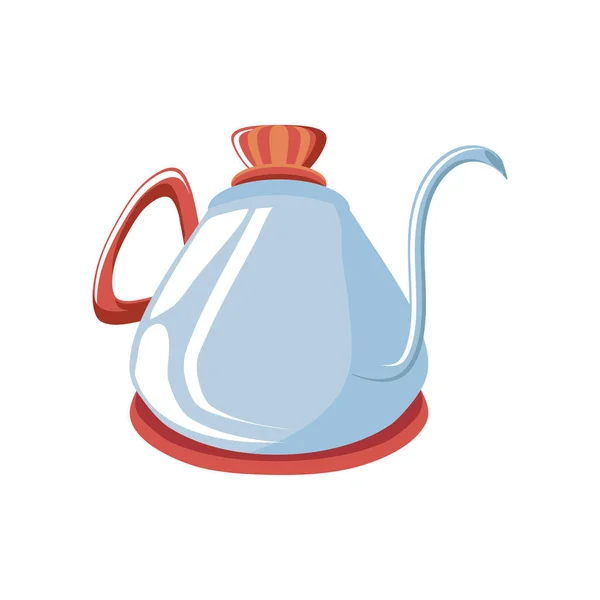 Théière ou bouilloire de café sur fond blanc — Image vectorielle