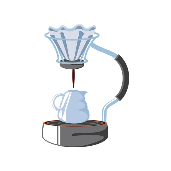 Kaffeemaschine, tropfengebrühter Kaffee — Stockvektor