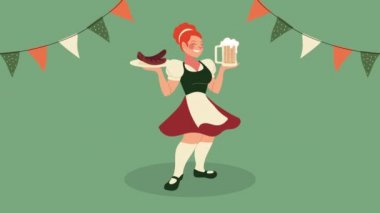 Ekim Festivali, seksi bir kadının bira ve sosis kaldırdığı animasyonu kutluyor.