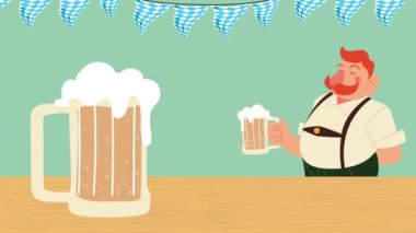 Ekim Festivali animasyonunu sarhoş adamın bira içmesiyle kutluyoruz.