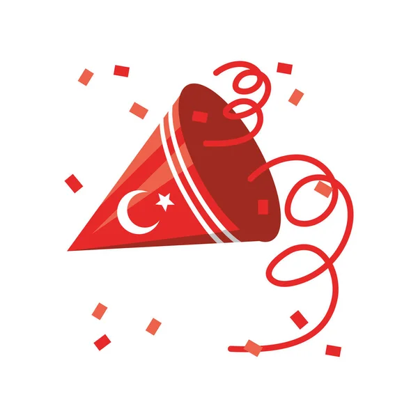 Kerucut Turki dengan desain vektor ikon gaya detail confetti - Stok Vektor