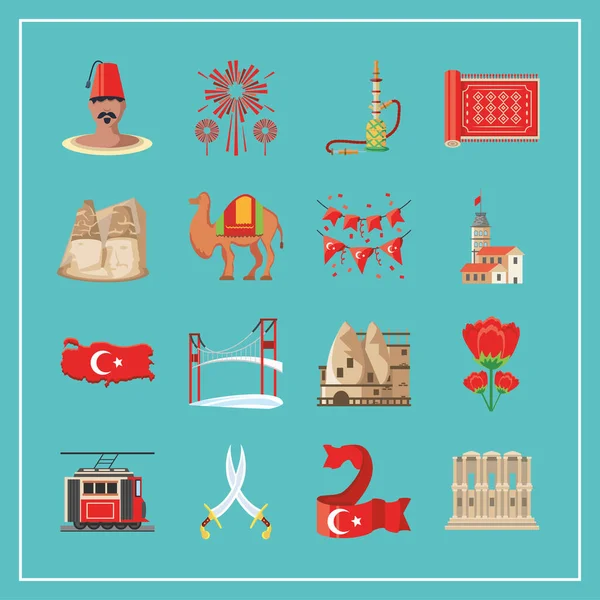 Türkçe ikon vektör tasarımı koleksiyonu