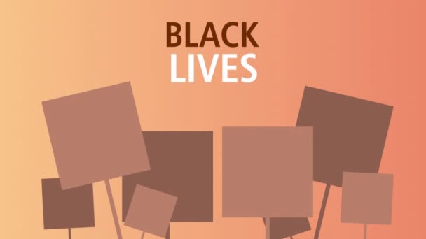 Siyah hayatlar harf ve protesto pankartları — Stok video