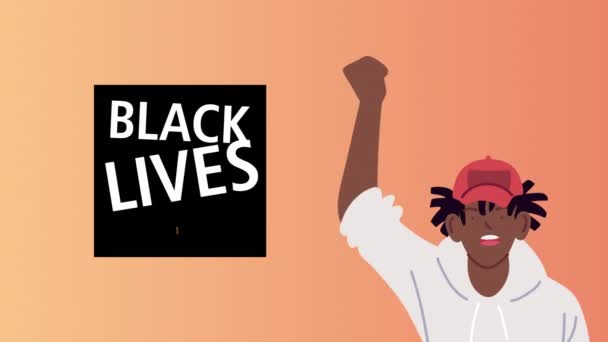 Έγγραφα μαύρων ζωών με έναν Αφρικανό να διαμαρτύρεται — Αρχείο Βίντεο