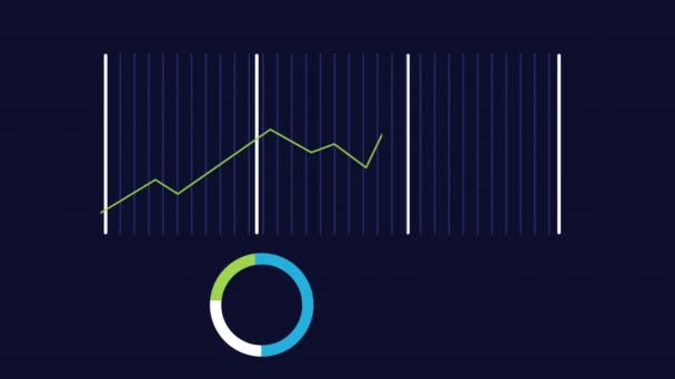 Statistiques infographie animation de données avec cercles et bulles vocales — Video