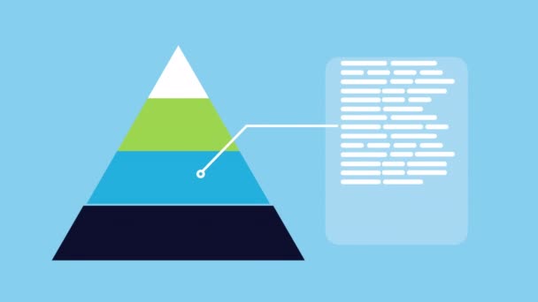 Estadística infografía animación de datos con triángulo — Vídeo de stock