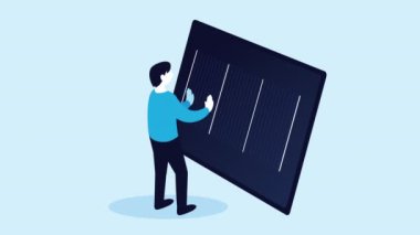 İnsan ve tabletle istatistik bilgi canlandırması