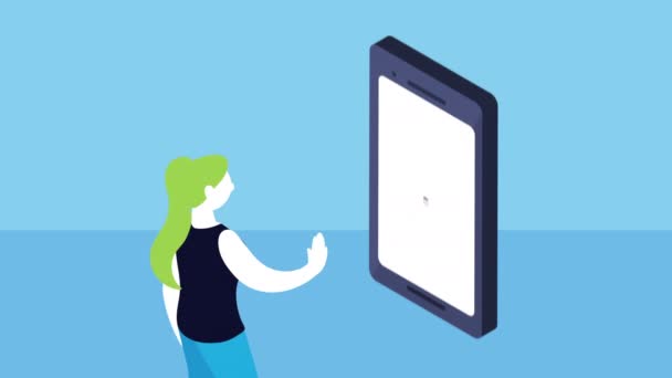 통계 자료화 된 여성과 스마트폰을 통한 여성 정보 애니메이션 — 비디오