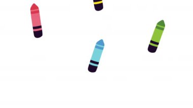 Pastel boya desenli okul animasyonuna