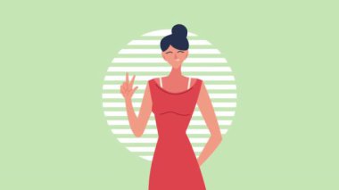 Sevimli genç kadın karakter animasyonu