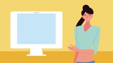 Irklar arası çift ve masaüstüyle çevrimiçi teknoloji animasyonunu kutlayın