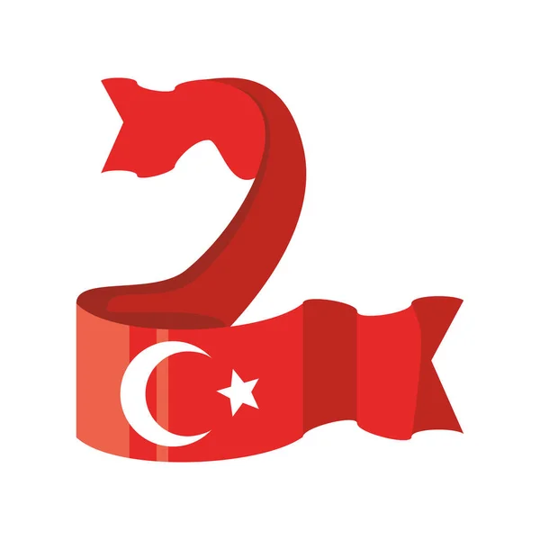Turecká stuha detailní styl ikony vektor design — Stockový vektor