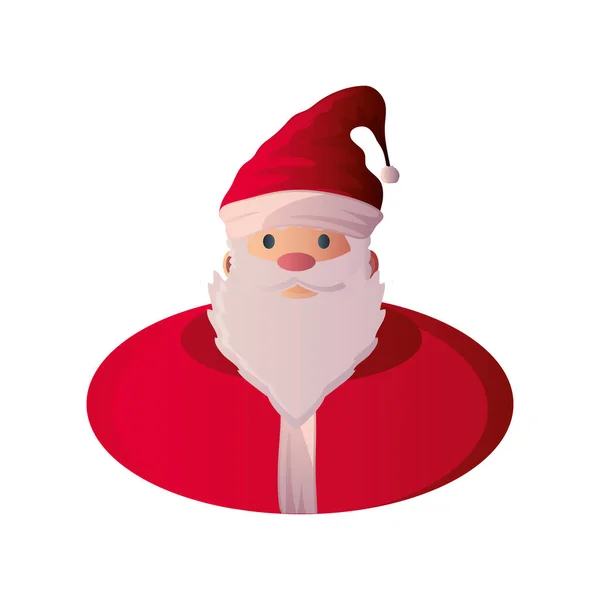 Retrato de Santa Claus sobre fondo blanco — Vector de stock