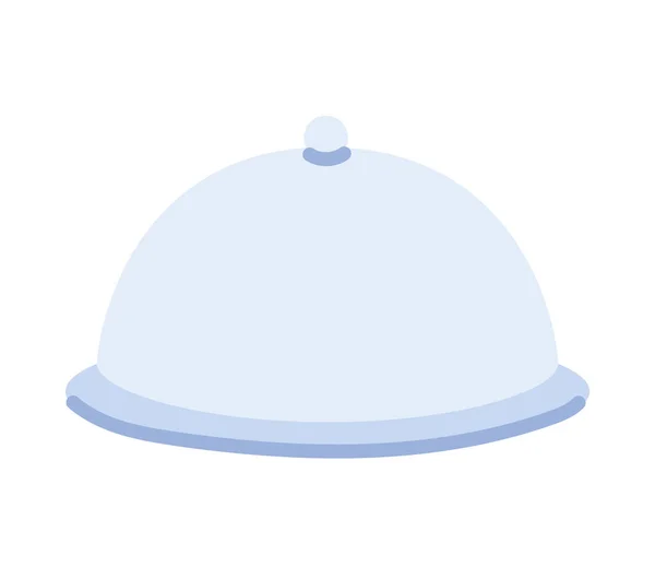 Plaque cloche classique pour service alimentaire sur fond blanc — Image vectorielle