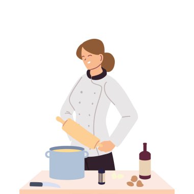 Tekerlekli sandalyede çalışan kadın şef.