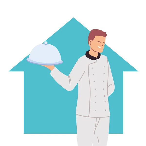 Cozinheiro profissional em casa — Vetor de Stock