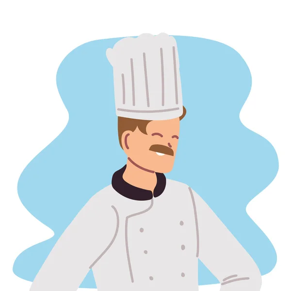 Man kok in chef-kok uniform — Stockvector