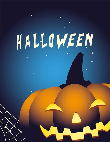 Halloween oranje pompoen cartoon vector ontwerp — Stockvector