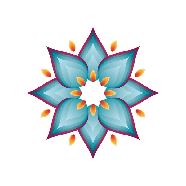 Mandala floral o decoración oriental sobre fondo blanco — Archivo Imágenes Vectoriales