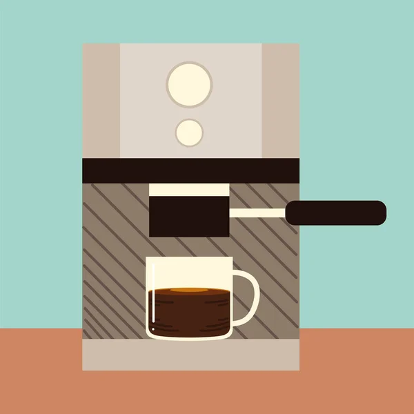 Méthodes de brassage du café, tasse de cappuccino et appareil de machine — Image vectorielle