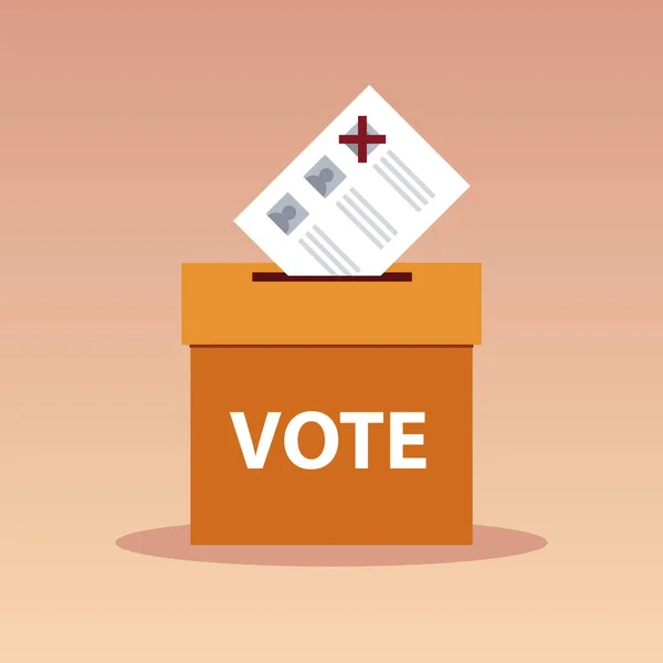 Verkiezingsdag, stemming in kartonnen doos stemming — Stockvector