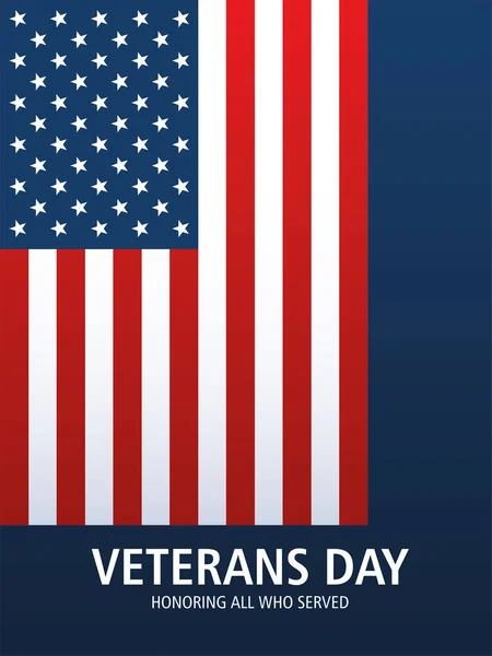 Boldog veteránok napja, amerikai zászló embléma nemzeti — Stock Vector