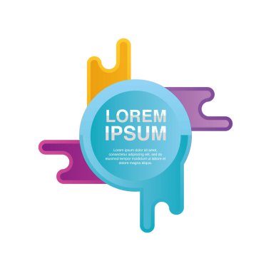 Dört adım rozet şablonu tasarımlı bilgi grafiği