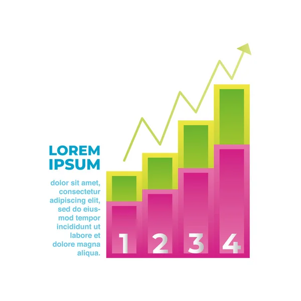 Infographic diyagramı büyüme oku iş raporu — Stok Vektör